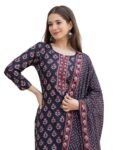 Vaamsi Women's Rayon Blend Floral Straight Printed Kurta Pant With Dupatta Set | Kurta Sets For Woman