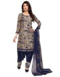 Yashika Women's Printed Dress Material - Unstitched Crepe Fabric Kurti, Pants & Dupatta Set