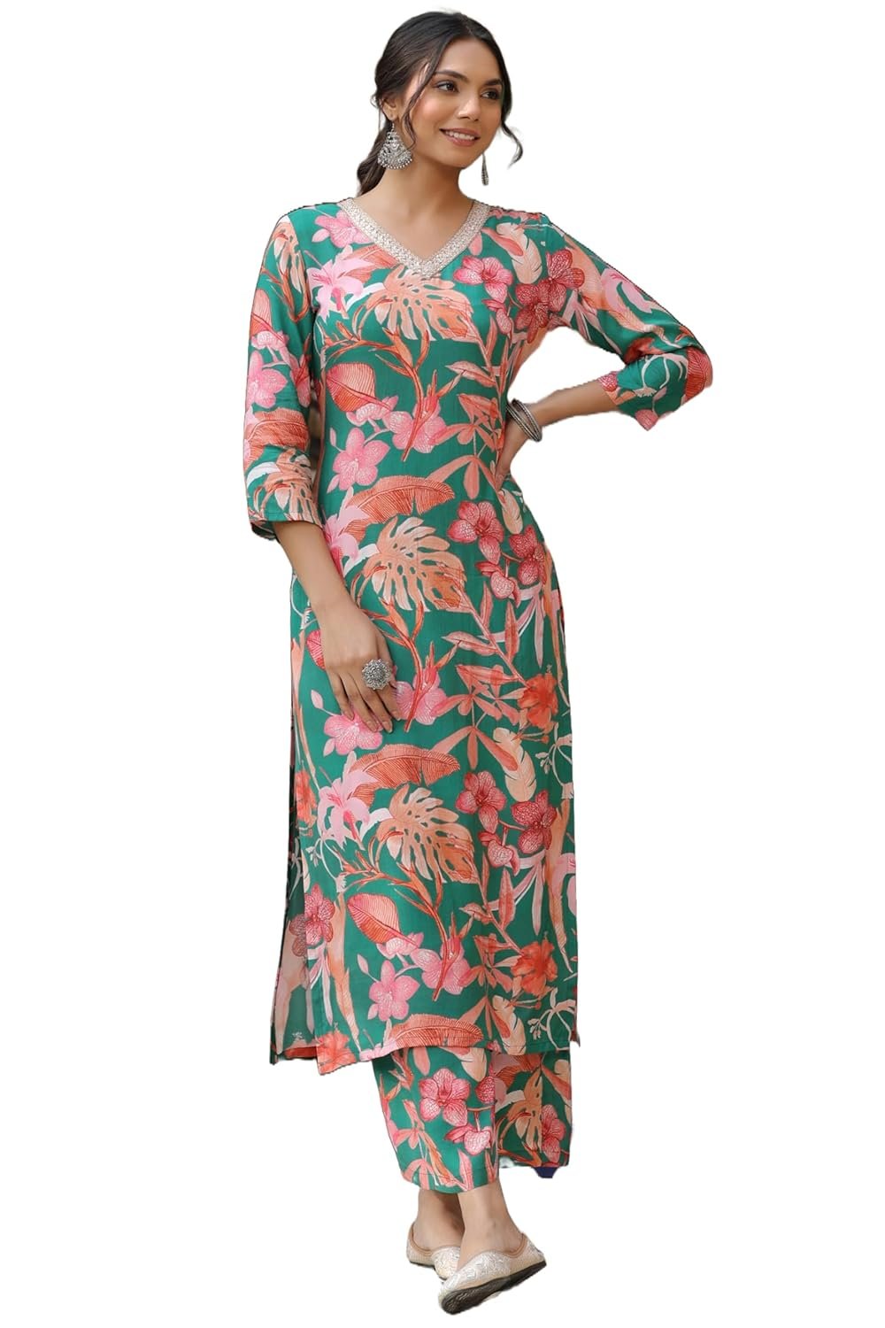 ANNI DESIGNER Women’s Rayon Blend Kurta with Palazzo