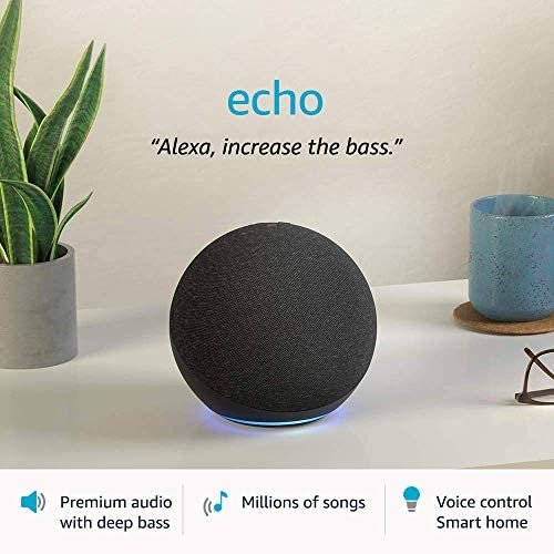 Amazon Echo (4th Gen) | Premium sound powered by Dolby and Alexa (Black)