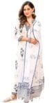 Arayna Women's Floral Printed 100% Cotton Kurti Palazzo Pants Set with Dupatta