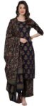 Arayna Women's Floral Printed Pure Cotton Kurti Palazzo Pants Set with Dupatta