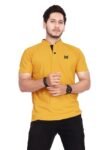 BAGHADBILLO Men's and Boy's Polyster T-Shirt with Mandarin Collared Neck Half Sleeves Closuer Button and Regular Fit | Polo t Shirt for Man