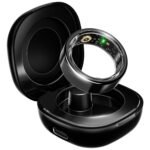 Boat SmartRing Active w/Stylish Stainless-Steel & Lightweight, Health Monitor, Magnetic Charging Case, 5ATM,Crest App & Coins, 20+ Sports Modes(Midnight Black 11)