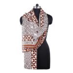 Cashmere Craft Men's/Women's Cotton Stole Soft Scarf Summer Winter Shawl Neck Wrap Headscarf Stole (OFFWHITE BROWN, Size: 70 x 180 cms)