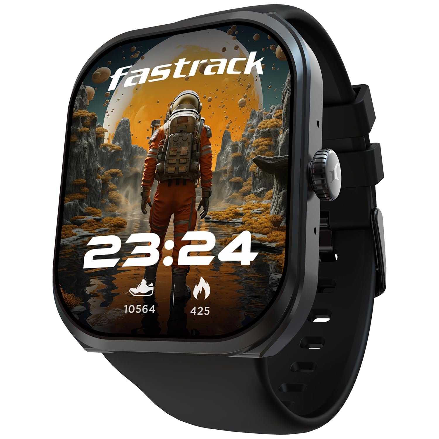 Fastrack Limitless FS2+ Smart Watch, 2.01″ UltraVU Display, Functional Crown, SingleSync BT Calling, 110+ Sports Modes, 200+ Smartwatch Faces, Upto 7 Day Battery, AI Voice Assistant (Black)