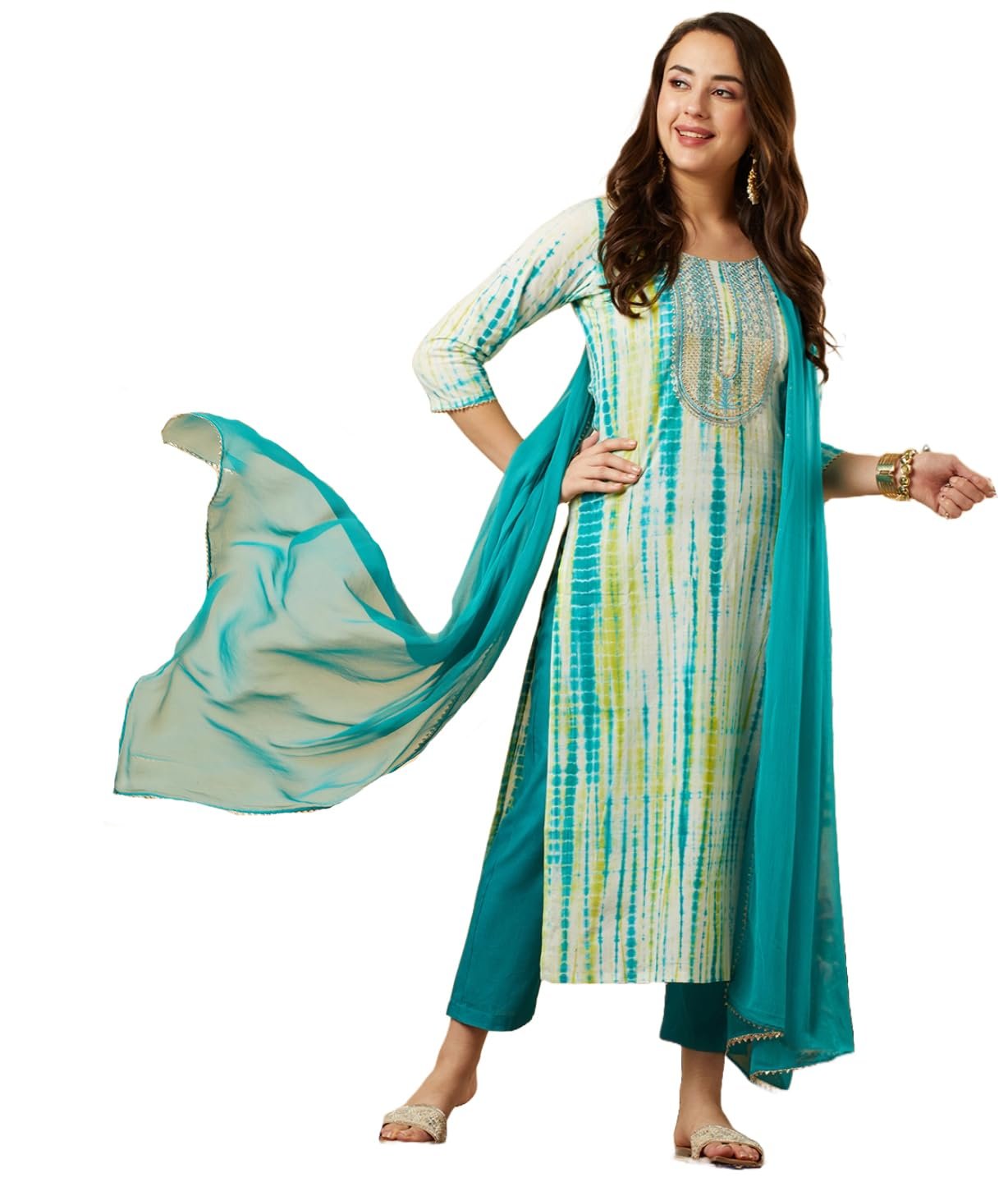 GoSriKi Women’s Kurta with Pant & Dupatta