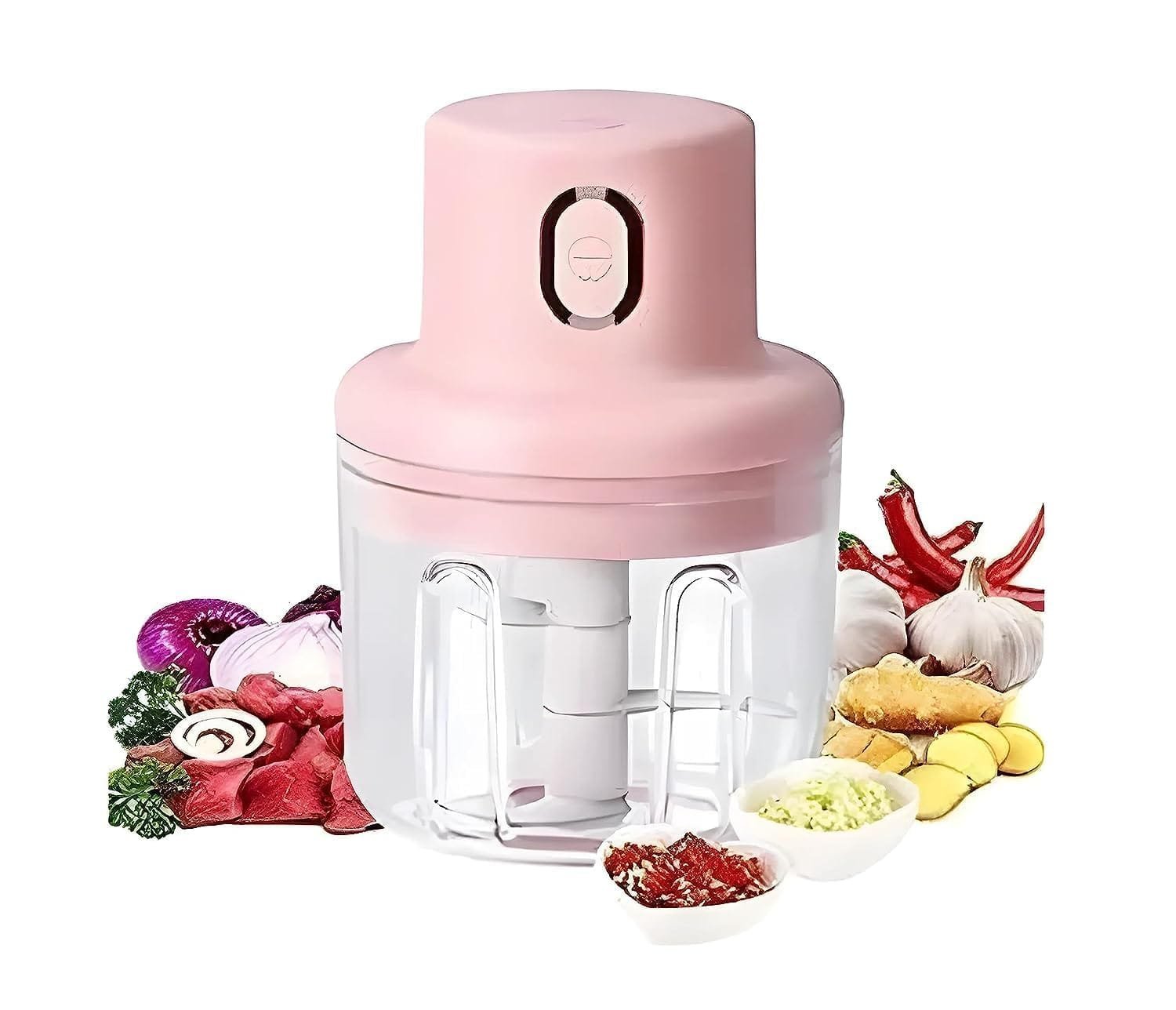 Grevora Electric Mini Garlic Chopper Mixer, Fruit Vegetable Cutter Supplement Machine Blender Rechargeable Electric Chopper for Fruit Vegetable Onion Garlic Food Cutter