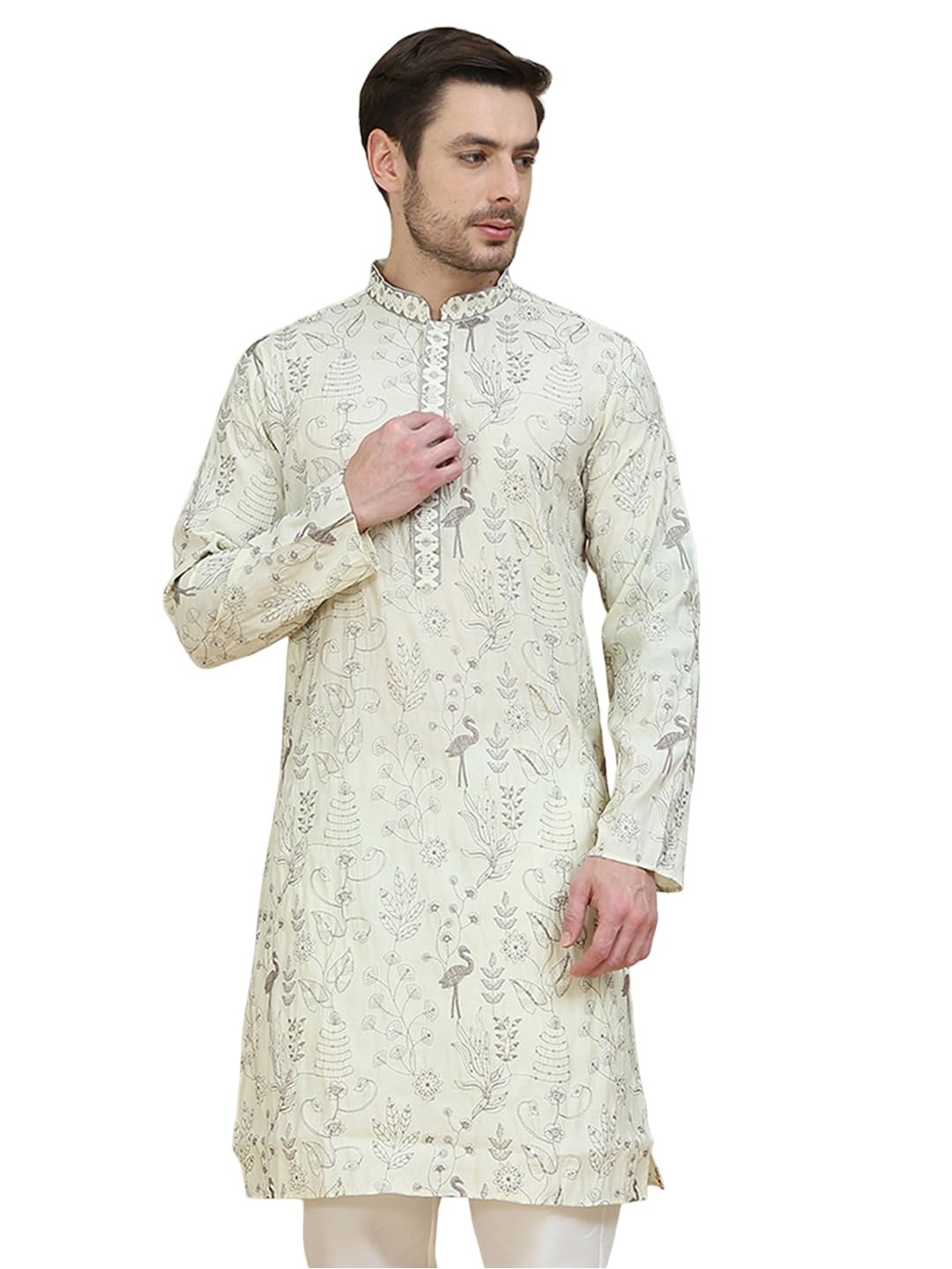 Jompers Embroidered Silk Blend Kurtas for Men