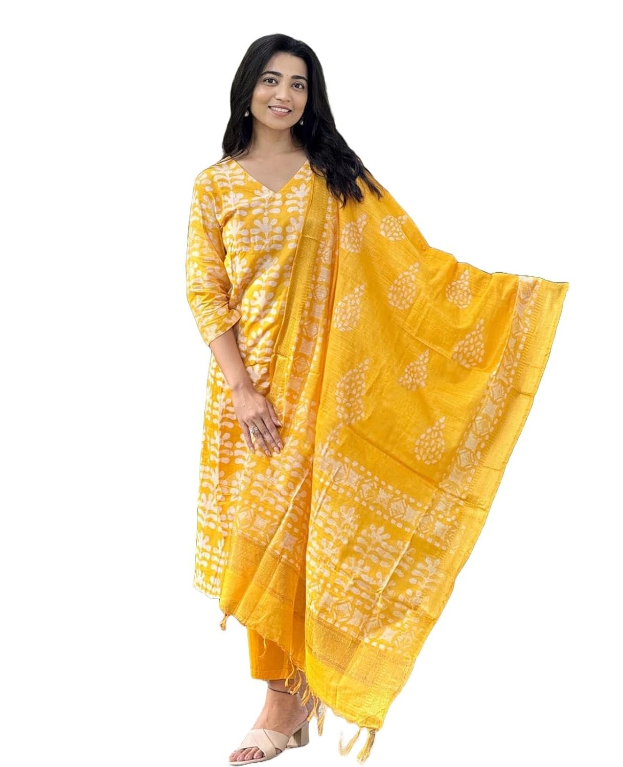 KLOSIA Women’s Viscose Printed Straight Kurta and Pant with Dupatta Set