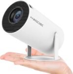 Magcubic Portable Mini Projector, 4K/200 ANSI, LED, WiFi 2.4G/5G, HDMI, 130 Inch Screen, Automatic Image Distortion Correction, 180 Degree Rotation, Round Design