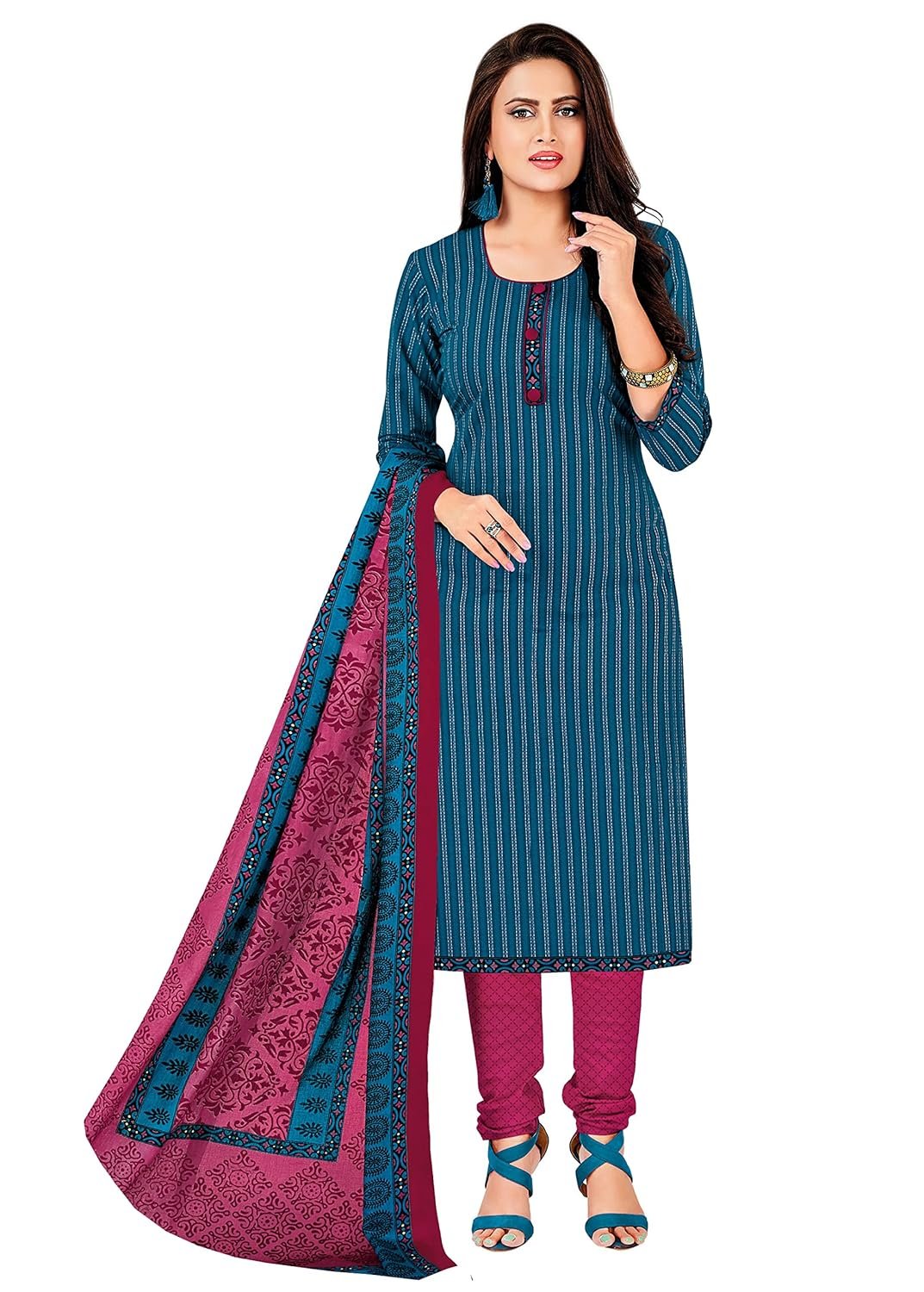 Miraan Cotton Printed Readymade Salwar Suit For Women (MIRAANSAN1414)