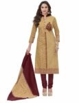 Miraan Cotton Printed Readymade Salwar Suit For Women(MIRAANSAN8004, Beige)