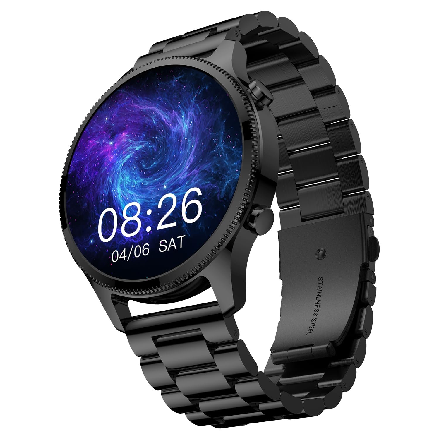 Noise Halo Plus 1.46″ Super AMOLED Display Elite Smart Watch, Bluetooth Calling, Stainless Steel Build, Always on Display, Upto 7 Days Battery (Elite Black)