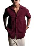 Pinkmint Bubble Textured Shirt for Men ll Half Sleeve Stylish Button Down Shirt's ll Men's Pocket Shirt (Pack of 1)
