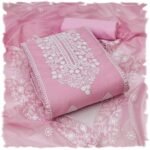 SNISHET Women's Heavy Cotton Embroidery Panel Work Unstitched Salwar Suit Dress Material With Cotton Work Dupatta