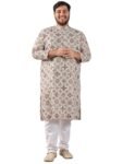 SOJANYA Men's Cotton Linen (Since 1958 Multi-Printed Long Kurta & Pant Timeless Style Since 1958)