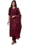 Sun Fashion And Lifestyle Women's Roman Silk Stitched Plain Salwar Suit Set For Women