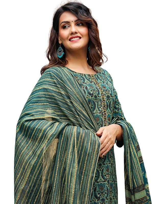 Vaamsi Women’s Rayon Blend Floral Printed Straight Kurta Pant With Dupatta