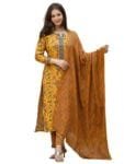 Vaamsi Women's Rayon Blend Floral Straight Printed Kurta Pant With Dupatta Set