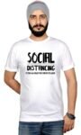 Workshop Quirky Graphic T-Shirt - Social Distance - Cotton, Round Neck