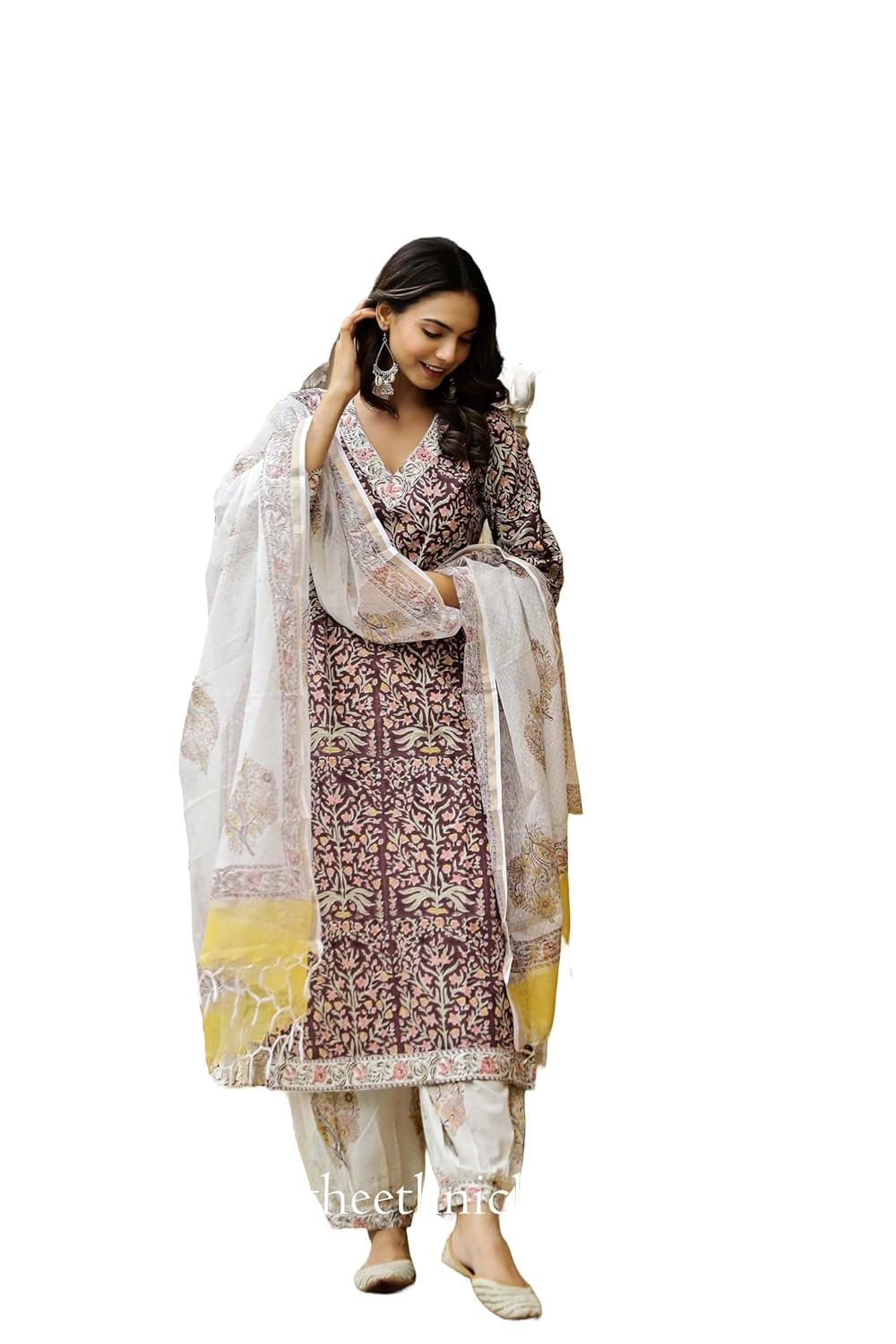Yashika Women Cotton Blend Salwar Suit Set Fashionably Traditional, Comfortably Chic: Embrace Fashion with Our Ethnic Sets