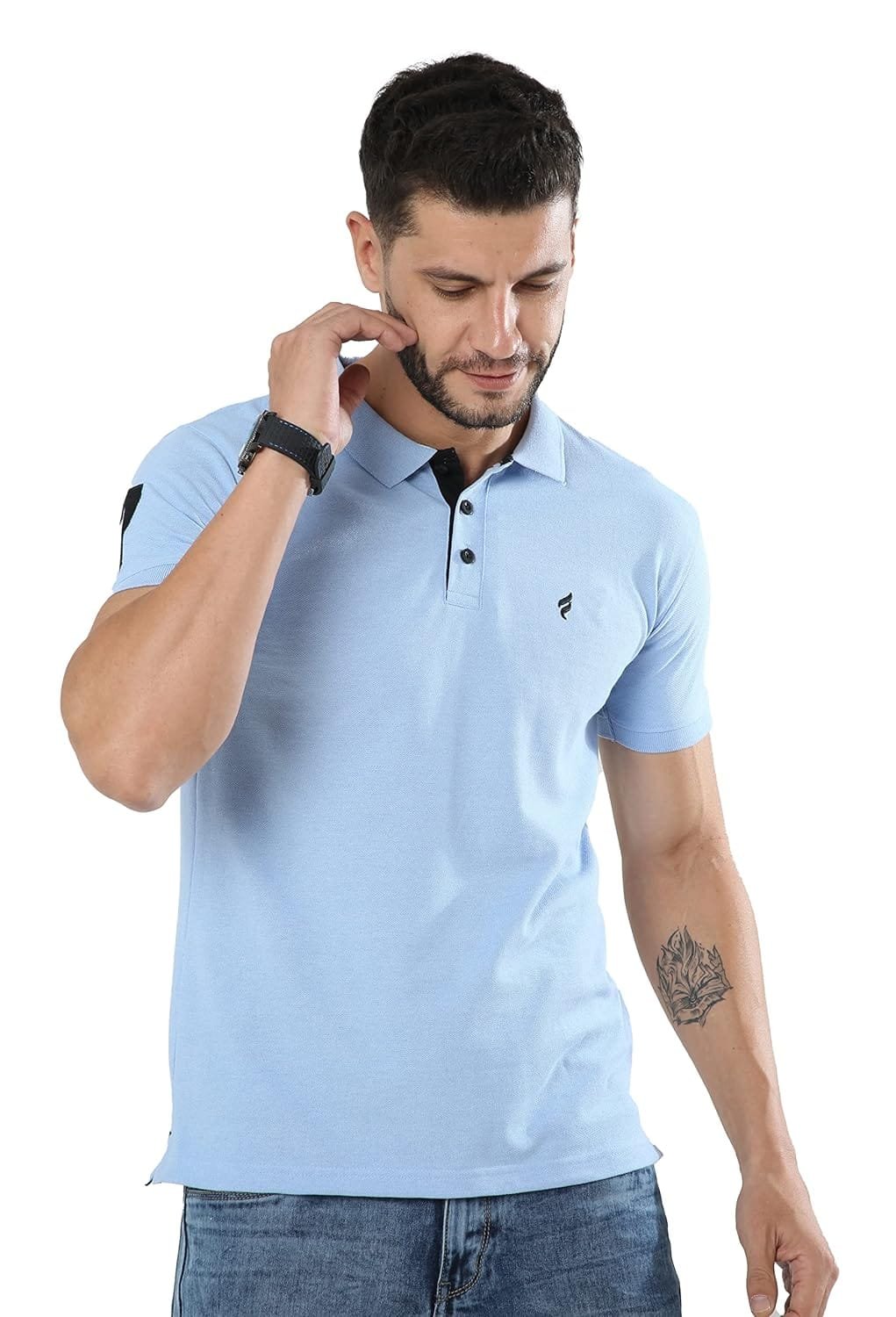 fanideaz Mens Half Sleeve Cotton Solid Branded Polo T-Shirt for Mens || Men Tshirts || Tshirt for Men Stylish
