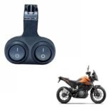 Asryd Handlebar On/Off Dual Button CNC Alloy Switch 12V Flameout Control for Headlight, Fog Light, Horn, Hazard Control For KTM 390 Adventure (1.Pcs Dual Button Switch)
