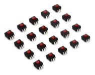 Electronic Spices PACK OF 20 Mini Red 3 Pin on-off 3 Position PCB Flashlight Push Button Switches