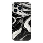 GADGETSWRAP Printed Skin Vinyl Decal Sticker Compatible with iPhone 14 Pro Max - Signature Marble Bianco e Nero Skin