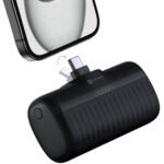 Portronics Power Pebble 5000mAh 20W Fast Charging Nano Powerbank, in-Built Foldable Type C Input/Output Pin, Type C PD Output, LED Battery Indicator, Compatible with Type C Smartphone,iPhone(Black)
