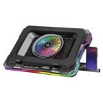 ZEBRONICS NC9200, Laptop Cooling Pad, 140mm RGB LED Fan, Upto 19 inch Laptop, Dual USB Port, Magnetic Foam Cushioning, Detachable Mobile Holder, Fan Speed Controller, High Speed, 10 RGB LED Modes