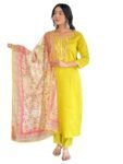 Naixa Women's Rayon Embroidered Straight Kurta with Pant and Dupatta Sets (Available in Plus Size) (NX-704)