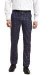 SOJANYA (Since 1958 Men's Cotton Blend Black & Off White Checked Formal Trousers