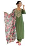 Naixa Women's Rayon Embroidered Straight Kurta with Pant and Dupatta Sets (Available in Plus Size) (NX-696)