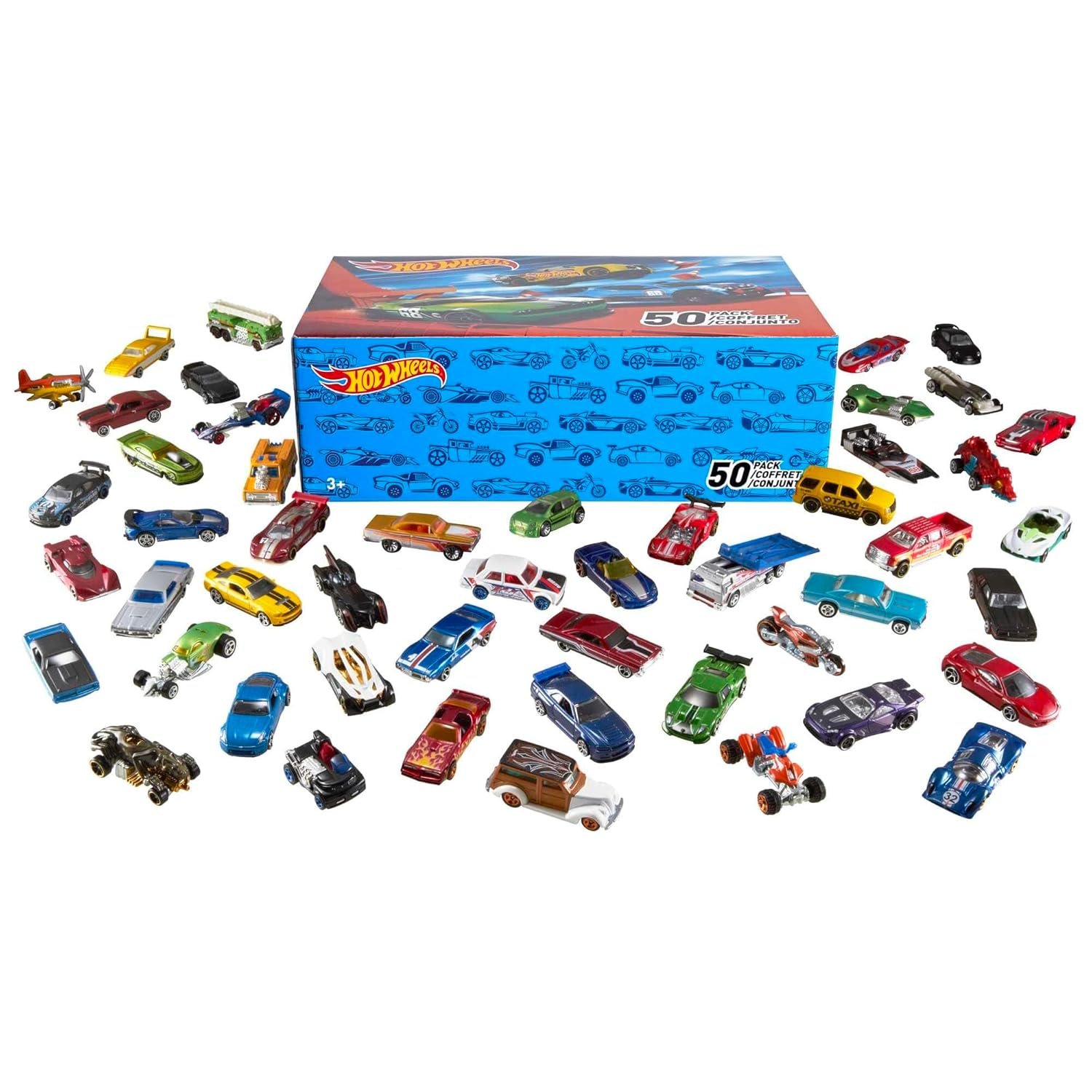Mattel Hot Wheels Basic Car (Multicolor) -50 Pack
