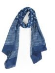 STYLE SHOES Female Stole/Scarf For Girl/Ladies Colour- Grey Soft Cotton Blend Ethnic Pattern Solid Scarves(ST-73BLUE1)