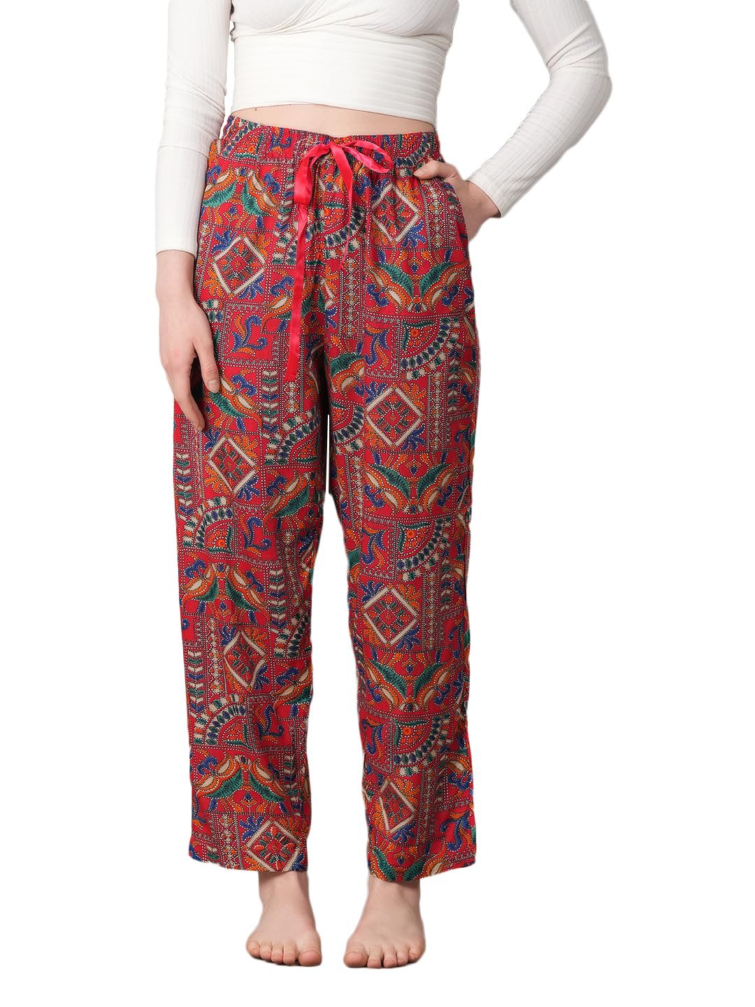 STYLE SHOES Regular Fit Woven Casual Style Pyjama Dual Pockets For Women